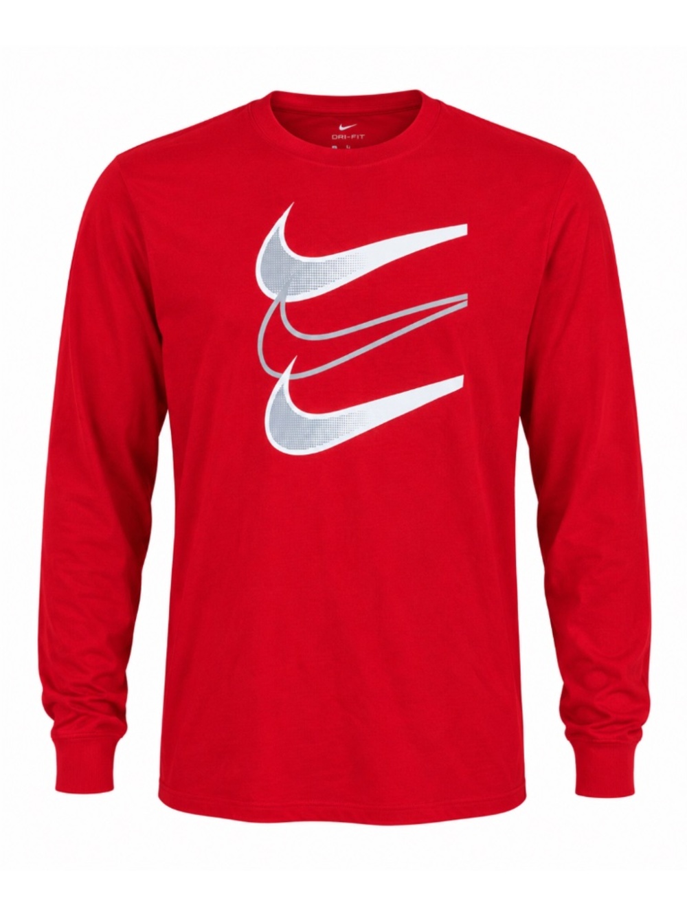 Nike Men's Long Sleeve Swoosh Graphic Tee T Shirt Red Large L NWT